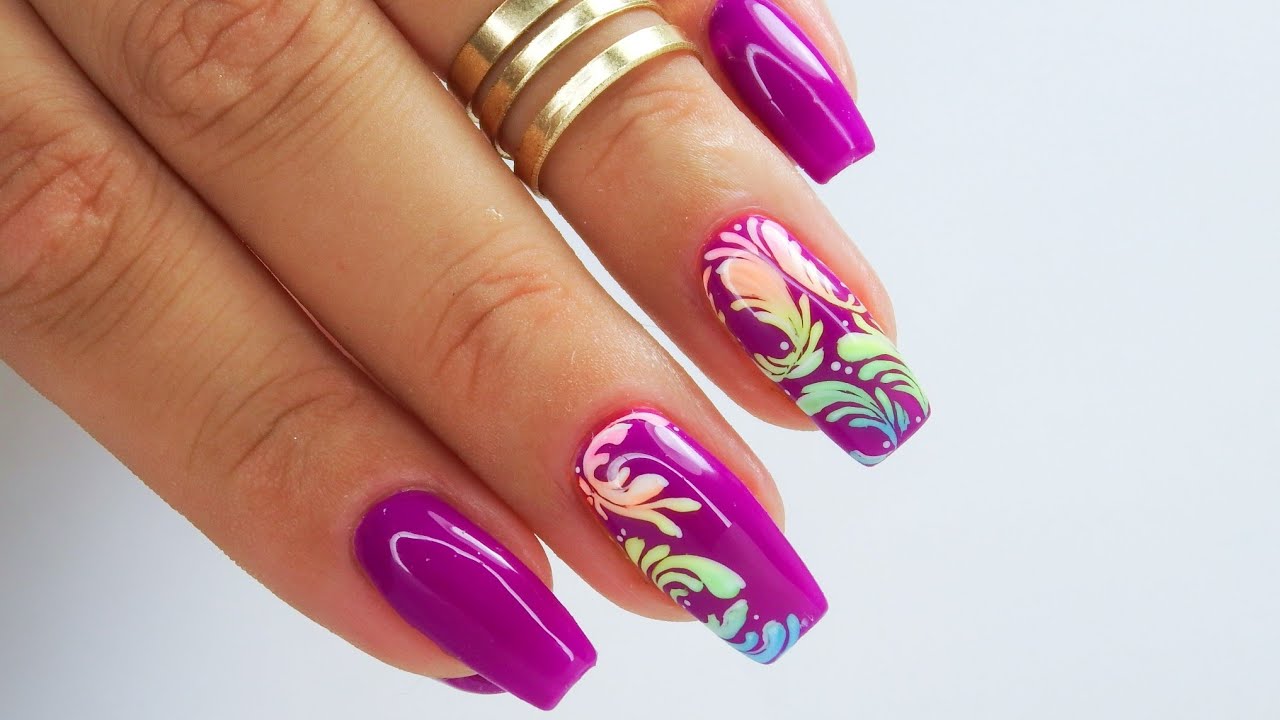 Colorful ornament nails art tutorial / Cuccio