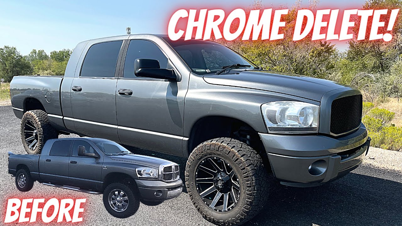 Chrome DELETE On UNICORN 2006 Dodge Ram MEGA CAB 5.9 CUMMINS G56 | How To DECHROME Your Truck!
