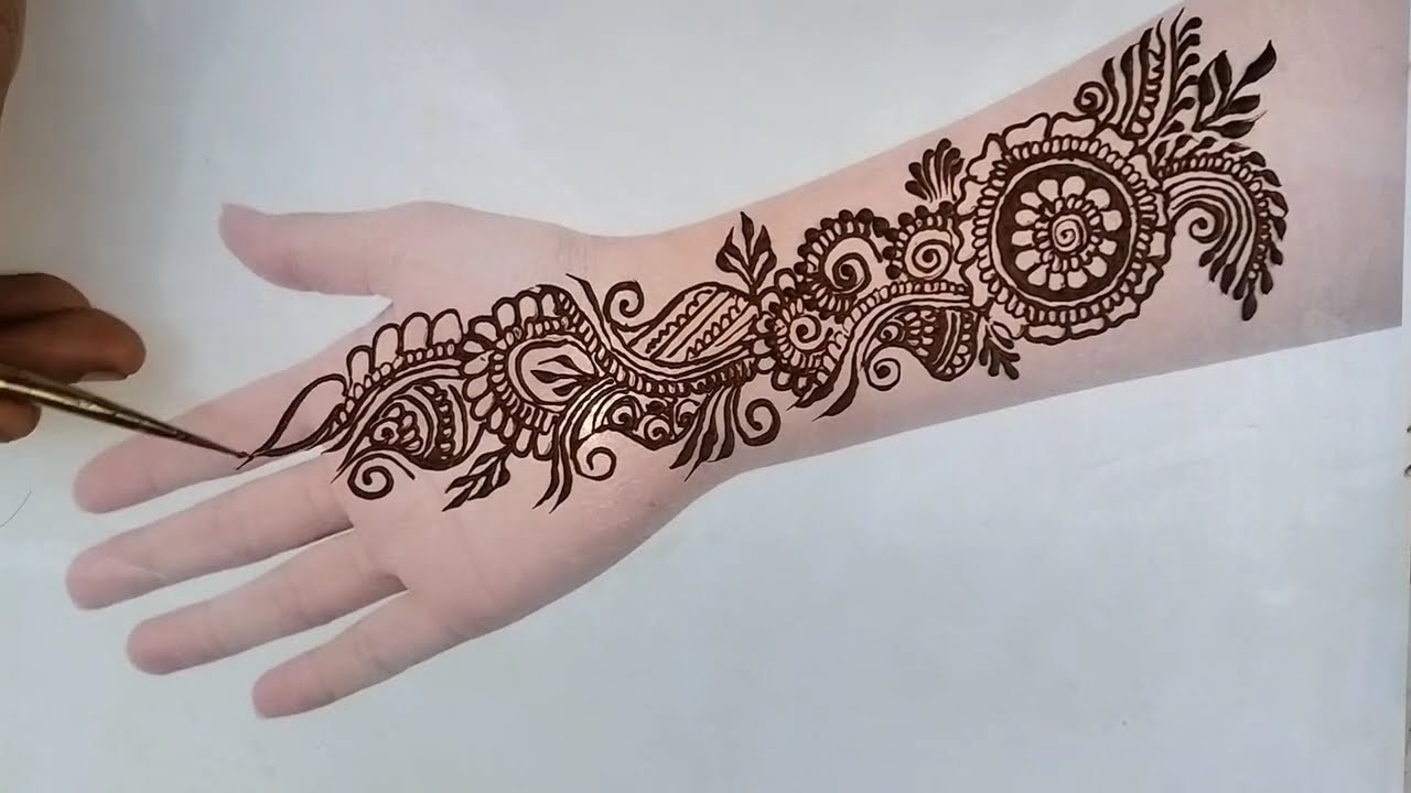 Simple mehndi designs front hand ✋ for girls stylish #trending #youtub