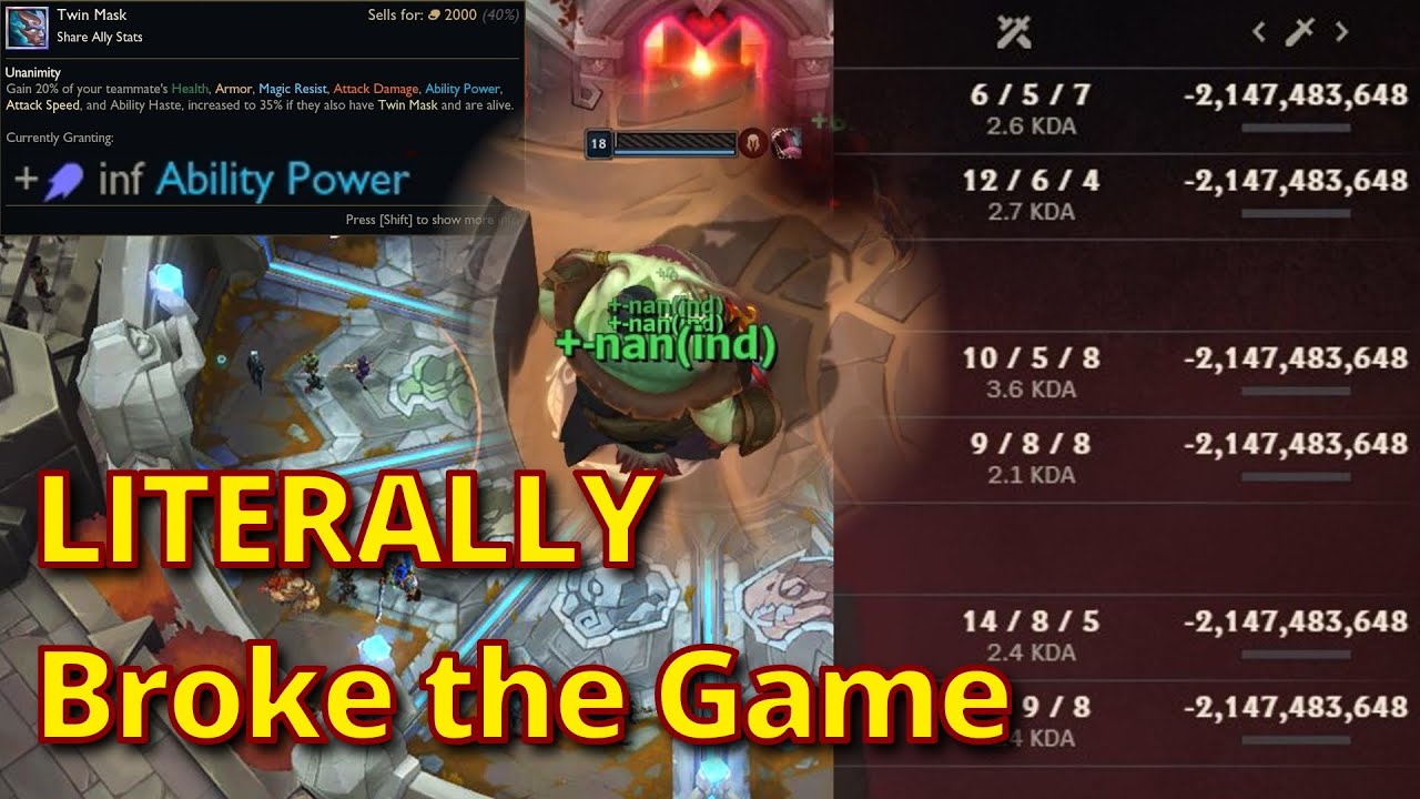 Stats so high, it LITERALLY Broke the game (Teleported out of the arena) | Infinite Tahm Kench