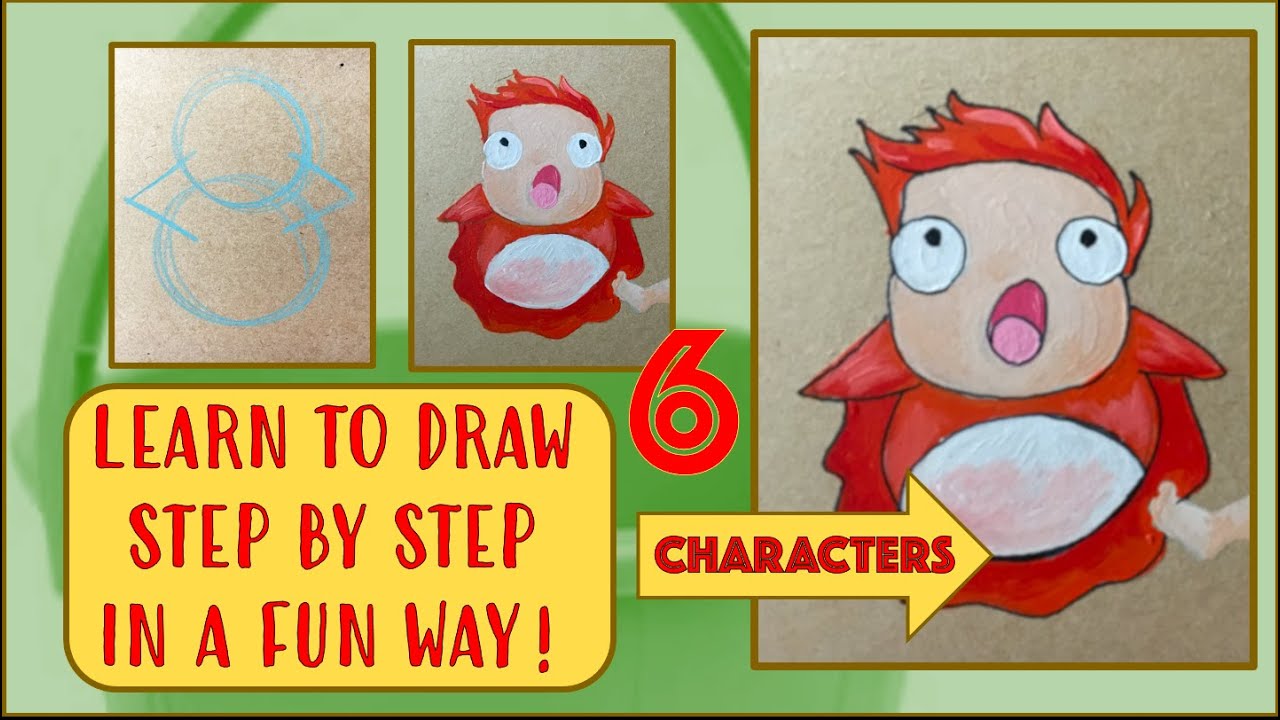 Learn to draw 6 Studio Ghibli characters step by step with me!