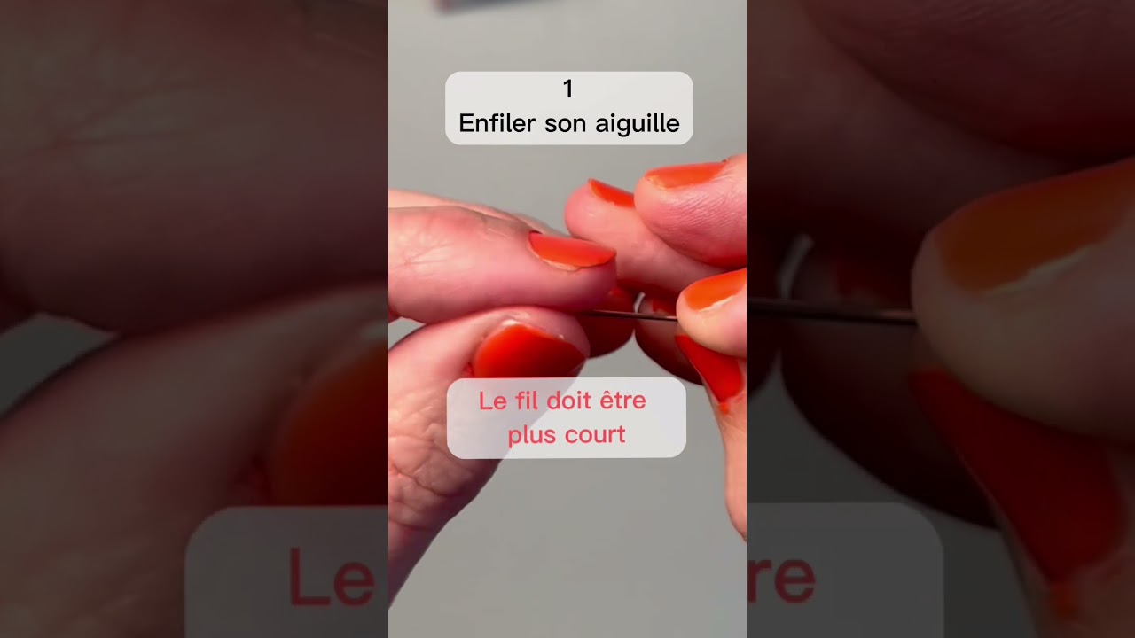 Enfiler son aiguille sans mat&eacute;riel et faire un joli noeud &agrave; son fil #astucecouture #coudrealamain