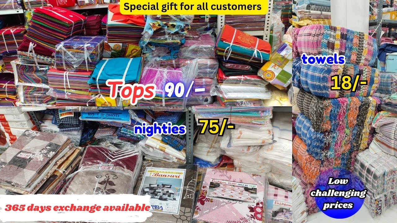 wholesale Tops | Nighties | Towels  at Kala Textiles Hyderabad #madinamarket