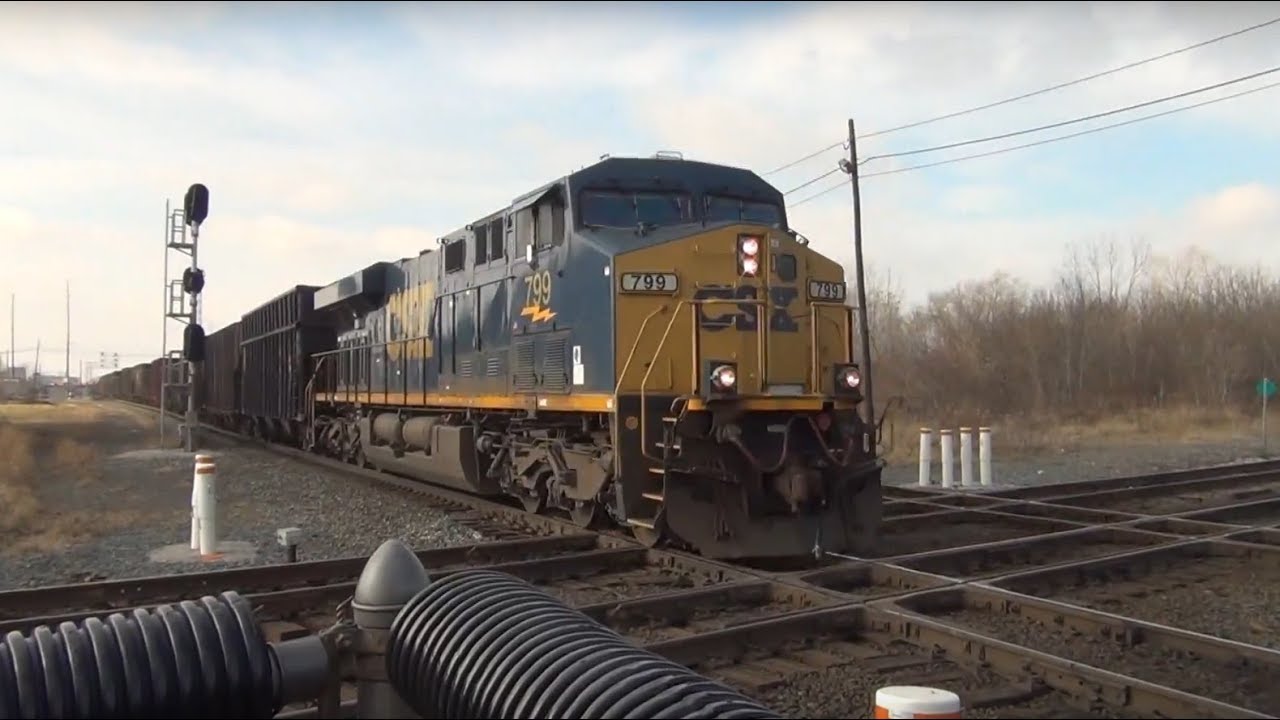 CSX 799 Indy line coke train crossing Marion Ohio diamonds