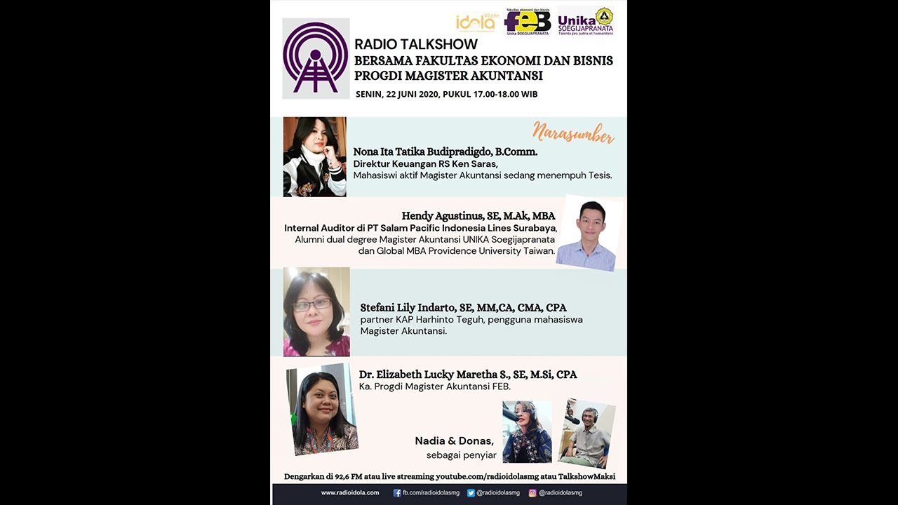 Radio Talkshow Bersama FEB Magister Akuntansi Unika Soegijapranata