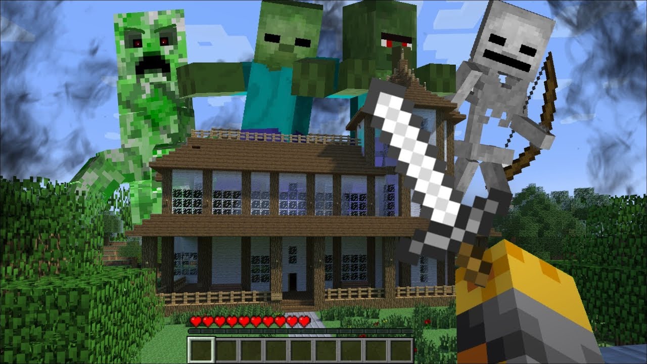 GIANT MOB TITAN APPEAR IN MY HOUSE IN MINECRAFT !! Minecraft Mods