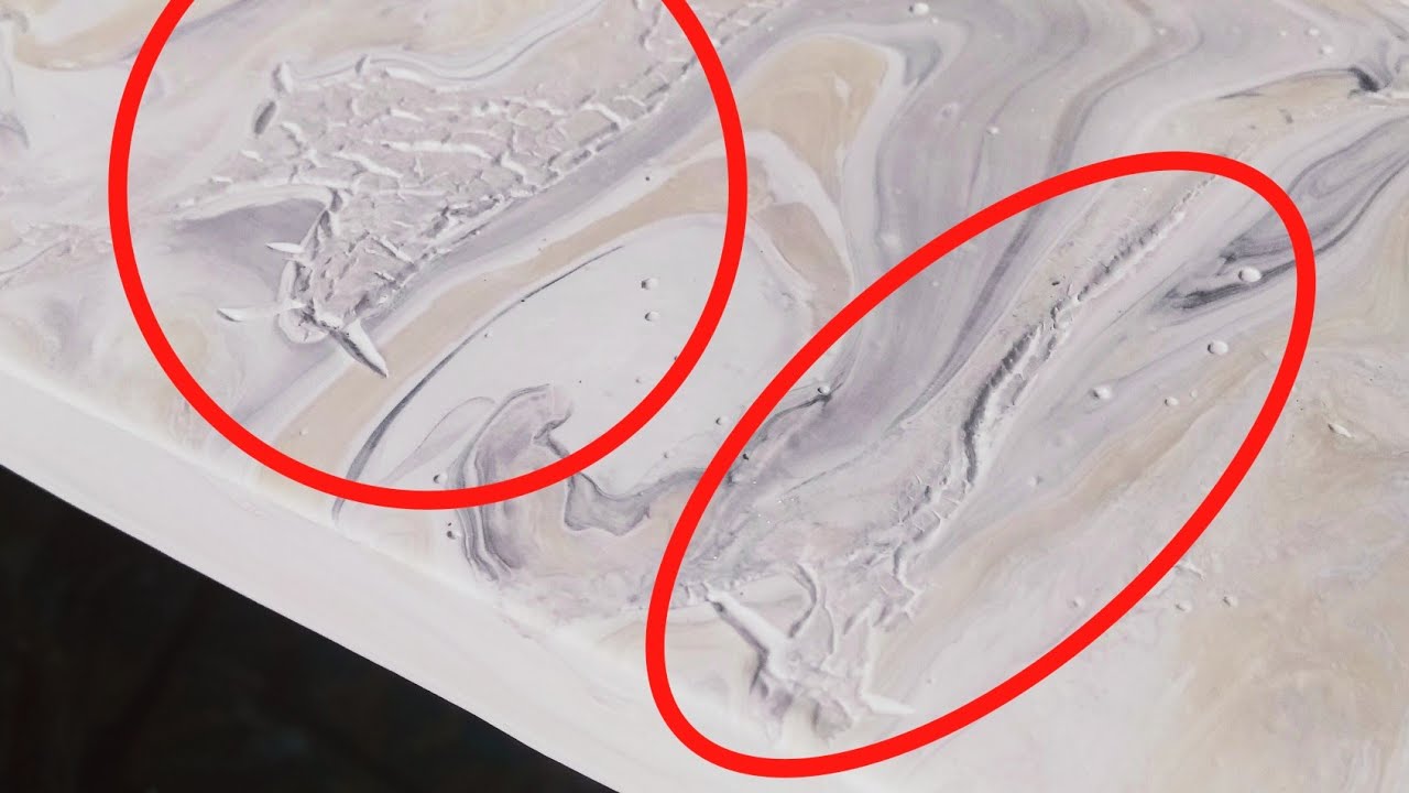 Acrylic pouring : completely CRACKED! What now? A little fix / camouflage for Fluid Art