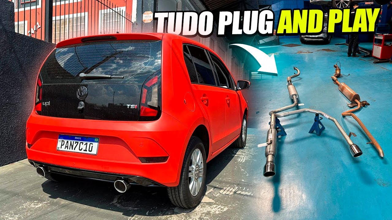COLOQUEI O ESCAPE DUPLO ESTILO GOLF GTI NO MEU UP TSI - Ronco ficou na medida!