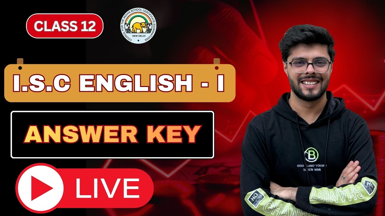 Answer Key | English Paper 1| Language | ISC | Class 12 | Boards 2026