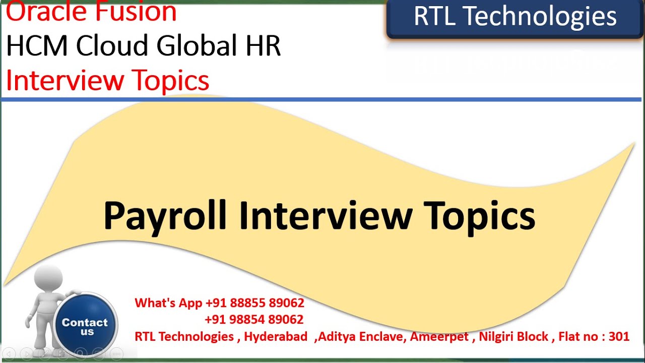 Oracle Fusion Cloud Payroll | Interview Topics | Real Time Training | Placement | Payroll Questions