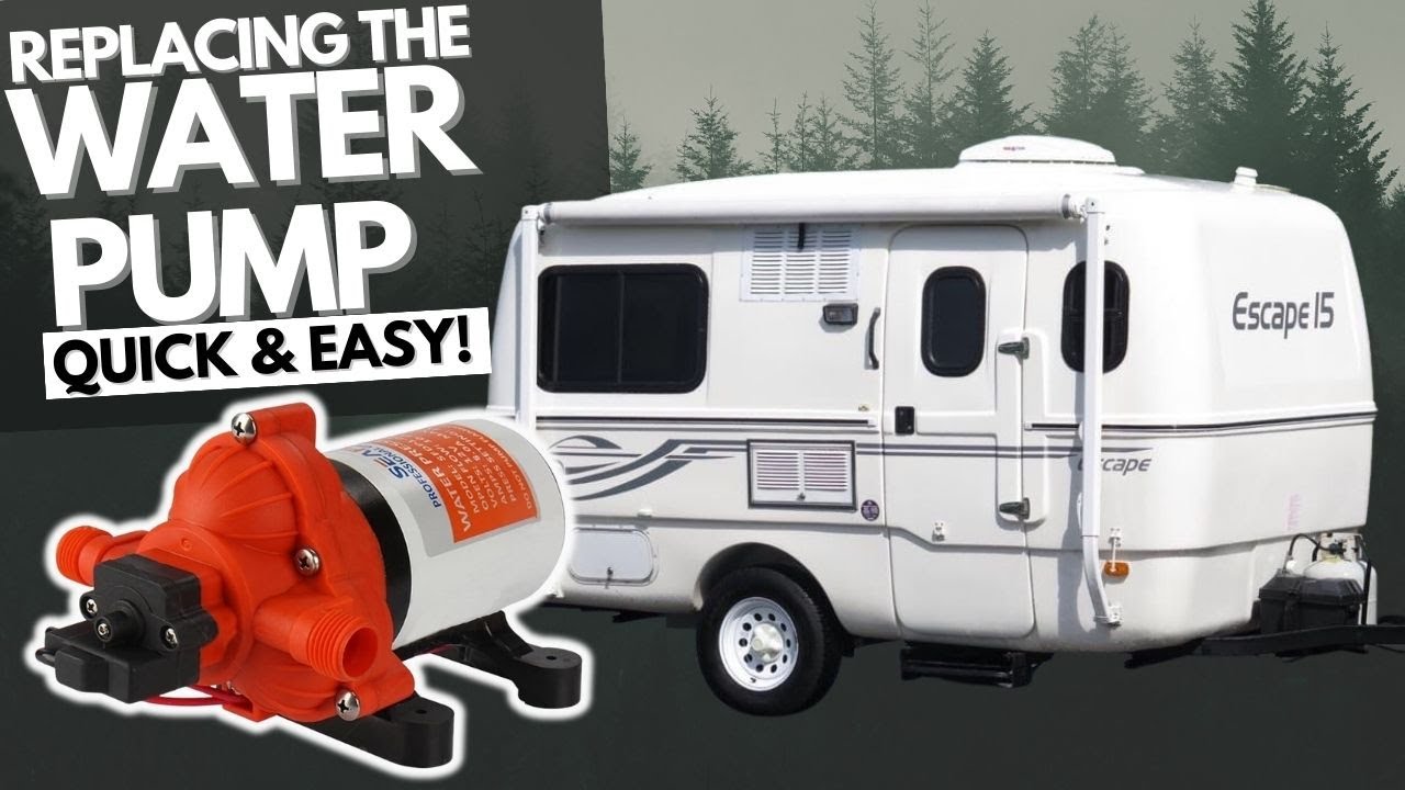 Replacing the RV WATER PUMP: Escape 15B  (Van Life, Camping Trailer, Truck Camper)