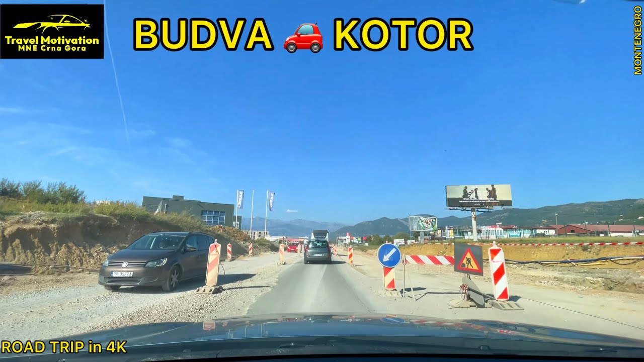 BUDVA 🚗 KOTOR radovi u toku Jesen 2024 - BUDVA to KOTOR [Road Trip in 4K] MNE Crna Gora