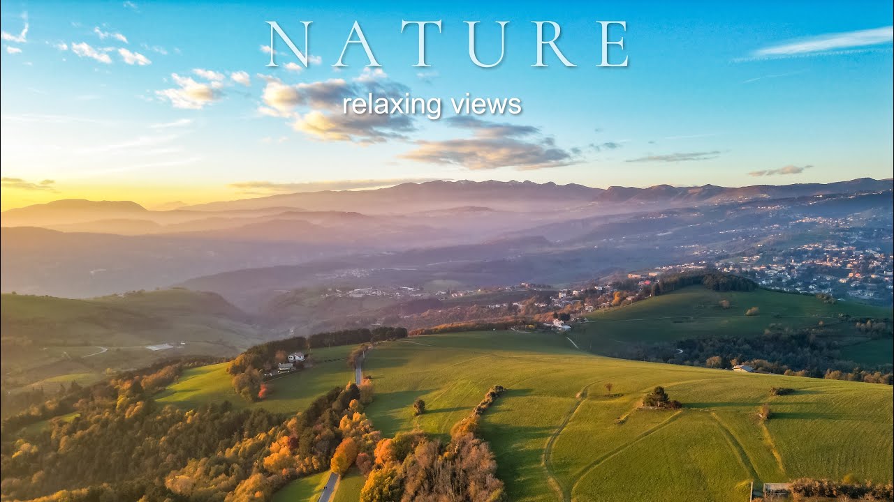 Relaxing music and  Italian hills 4K
