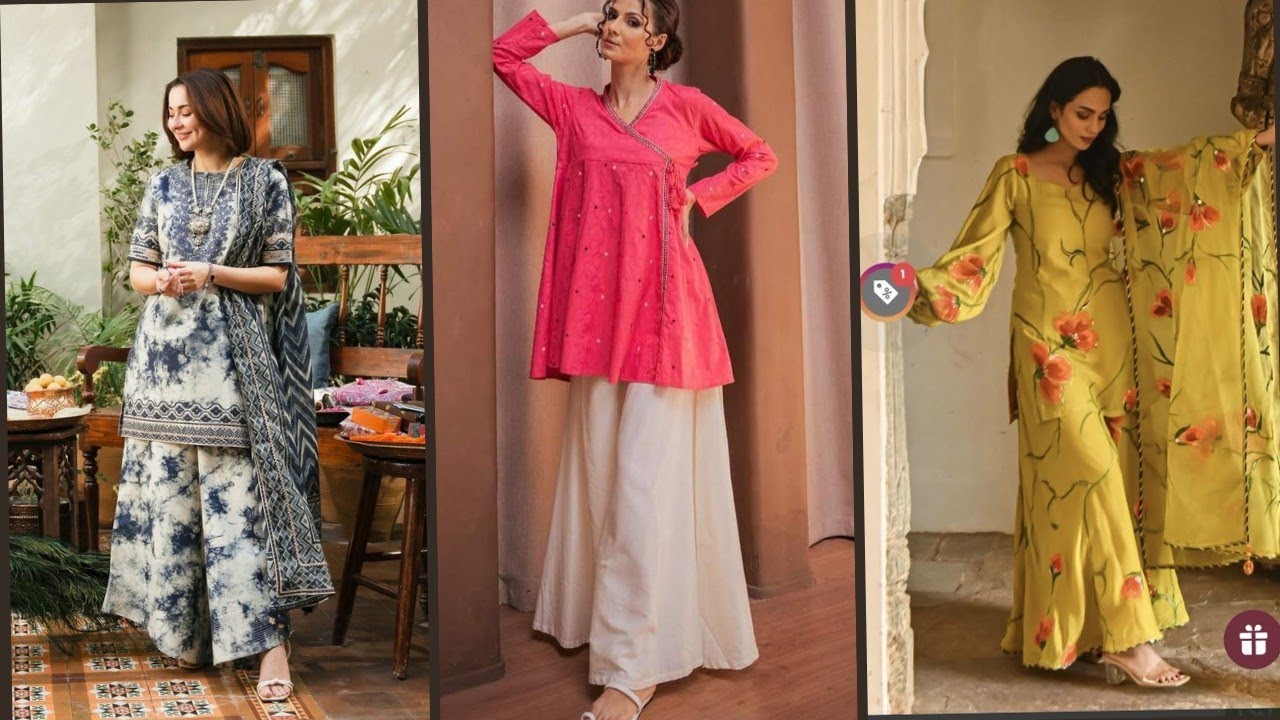 Trendy palazzo​​​ suit designs | Latest kurti plazo suit design | Long kurti plazo designs 2025