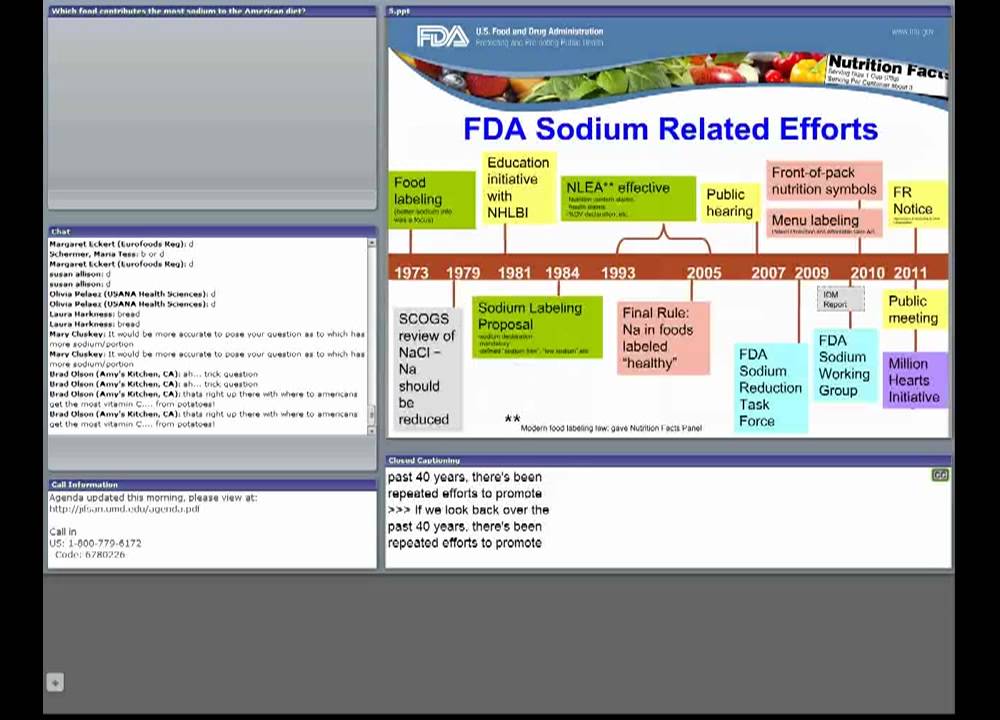 CFSAN/JIFSAN Food and Nutrition Webinar - Approaches to Reducing Sodium Consumption