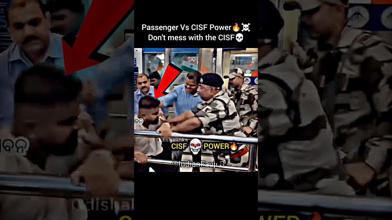 Airport Passenger Vs CISF Power 🔥 #cisf #army #passenger #commando #airport #police #viral #video