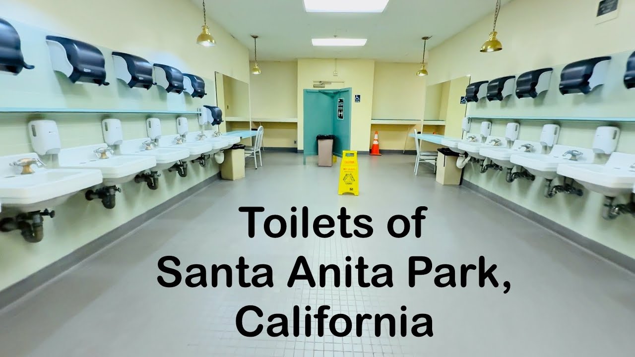 Compilation: 1 Hour of Toilet & Urinal Flushes in the Restrooms of Santa Anita Park, California, USA