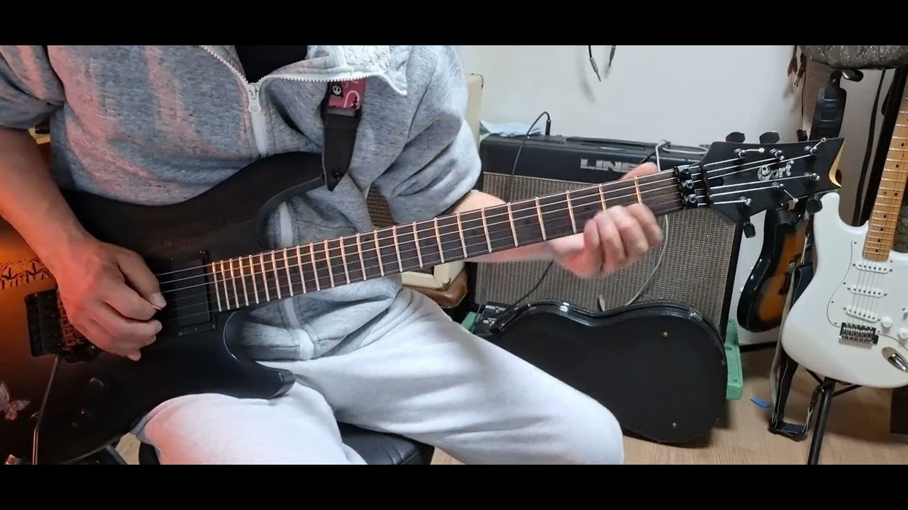 Guitar Jam (Cort EVL K2 Guitar + Line6 Amp Drive Tone) 멀어져간 사람아 - 박상민 기타 솔로 연습중