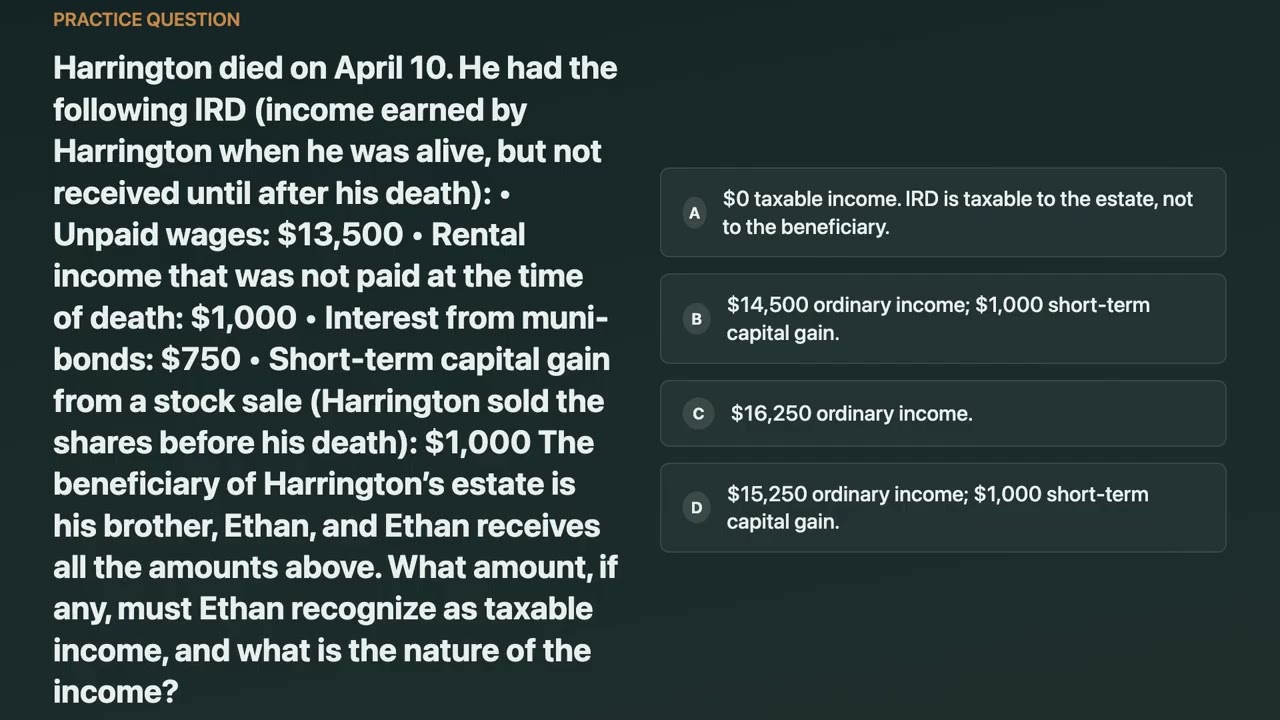 EA Exam Course: IRD, NIIT, and DNI on Form 1041: Who Pays Estate Income Tax?