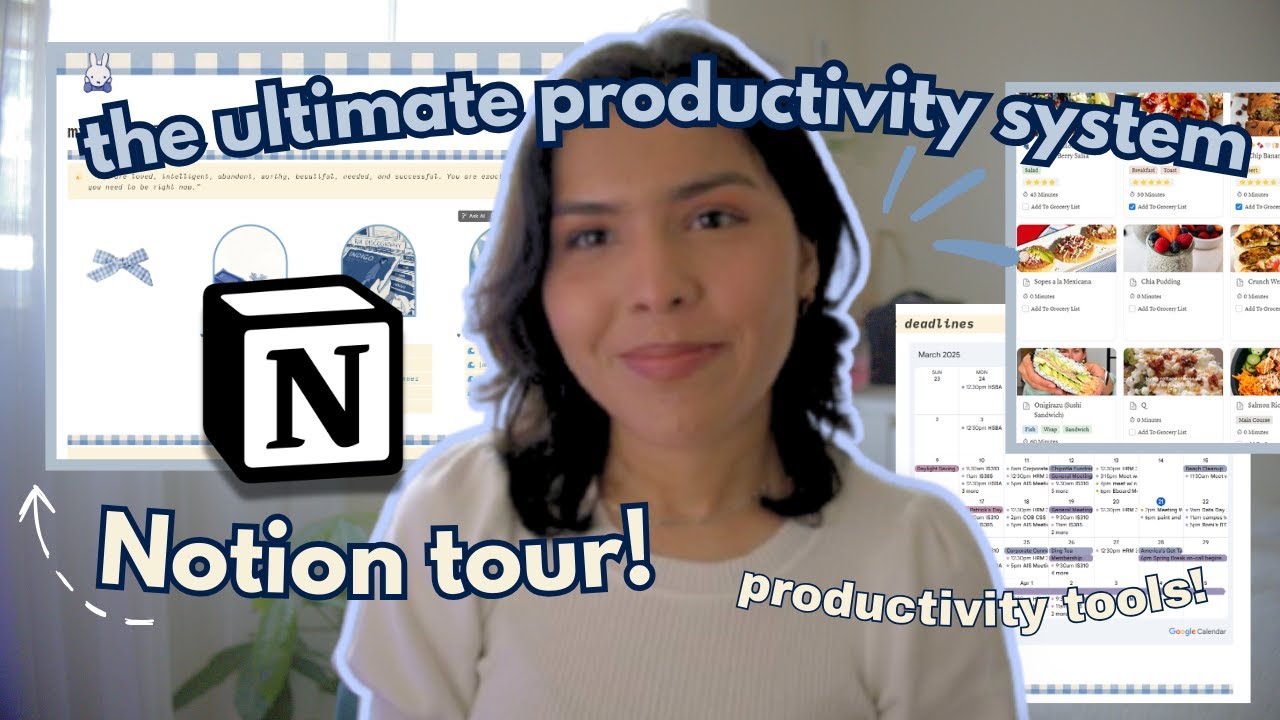 the ULTIMATE Notion Tour for productivity & organizaton 💻 school, content, travel, habits & more