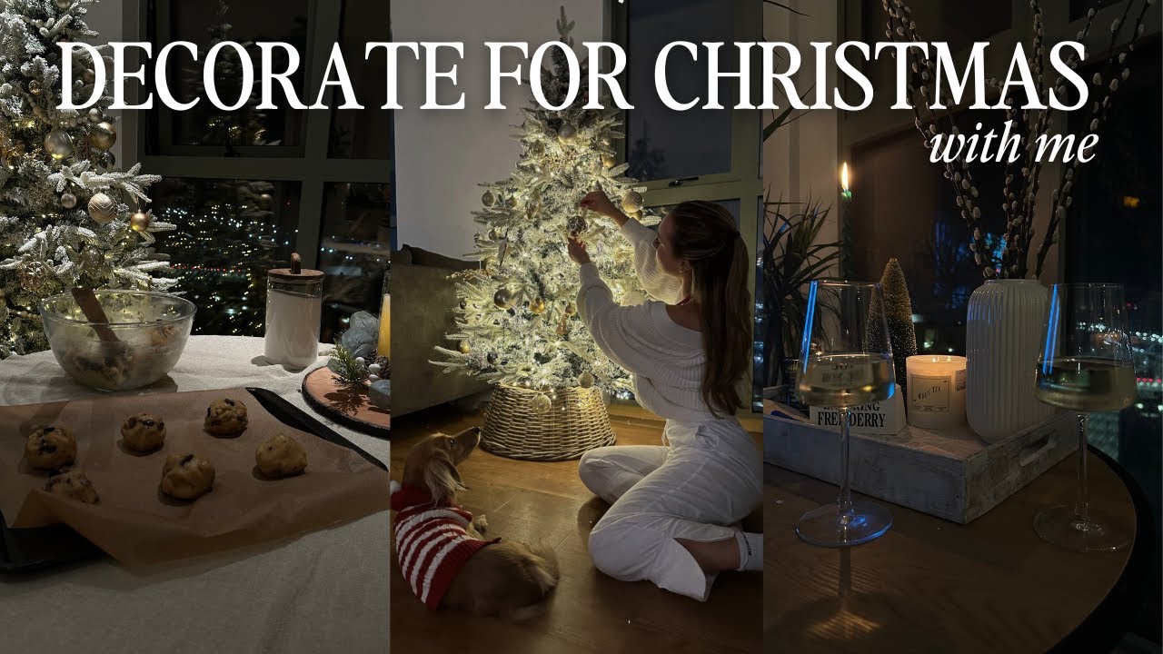 DECORATE FOR CHRISTMAS WITH ME 🎄 | shopping for decor, bake with me & self care day ~aesthetic~ ✨