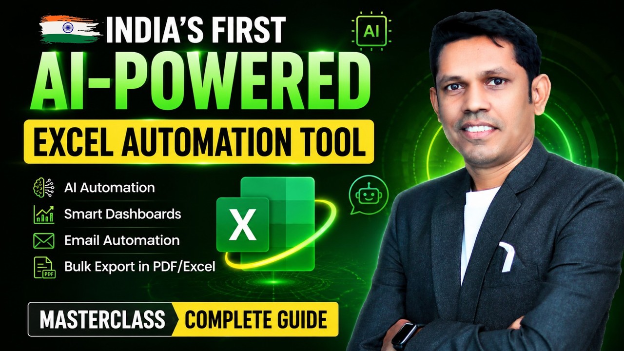 🚀 India's First AI Excel Automation Tool Masterclass | Save 10X Time with AI