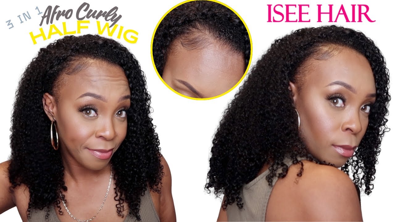 Is This My Hair?! Natural Afro Curly Half Wig from 'ISEE HAIR' #2025 #amazonwigs