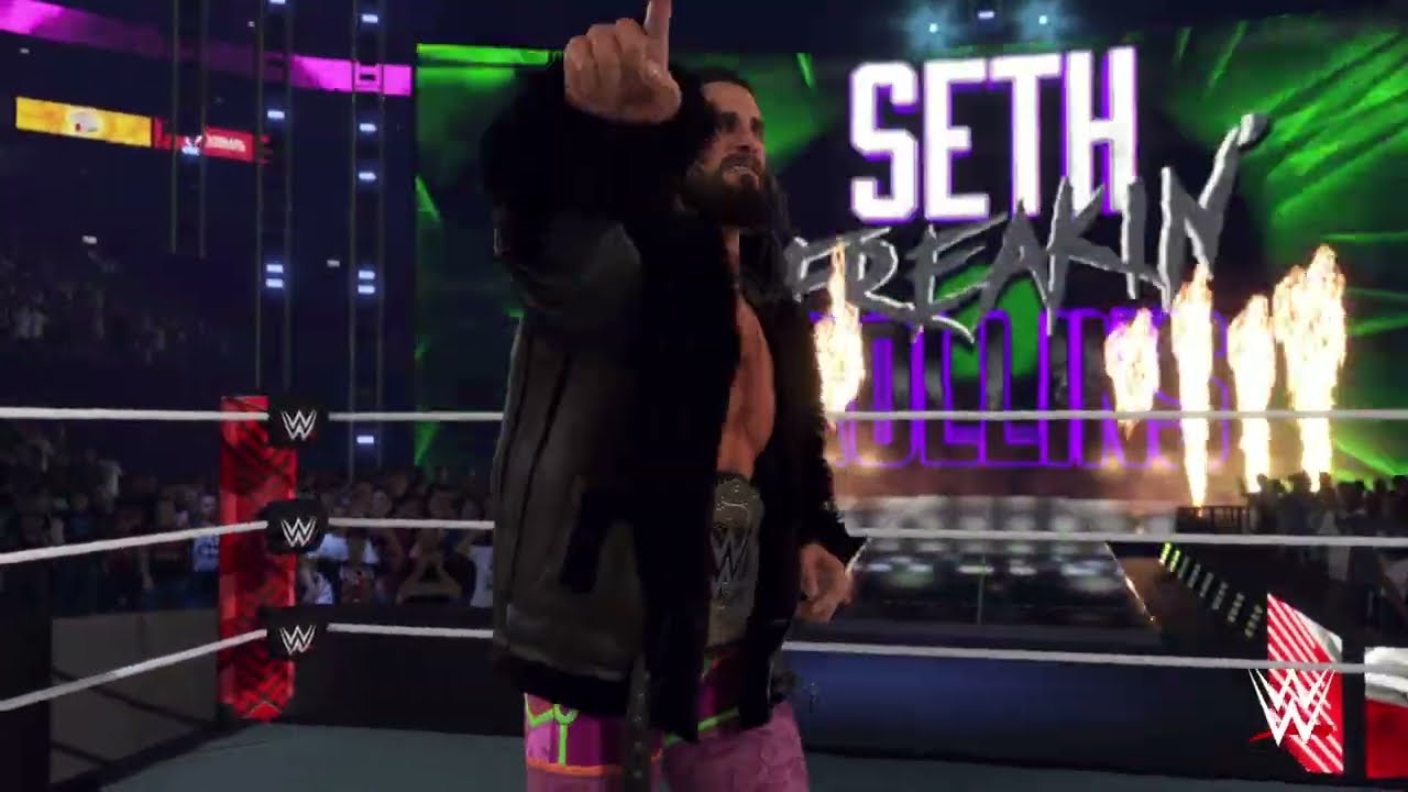 WWE 2K24 Seth Rollins and Wolf-Fang ².⁶ entrance video of in game play .