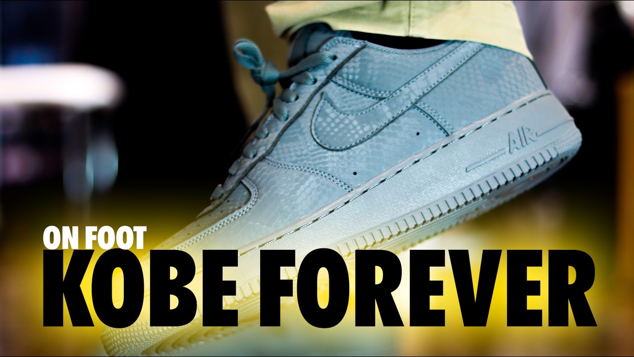 ON FOOT! Nike Air Force 1 Kobe Forever Cool Grey Wolf Grey Schopes 4K IB0018-004
