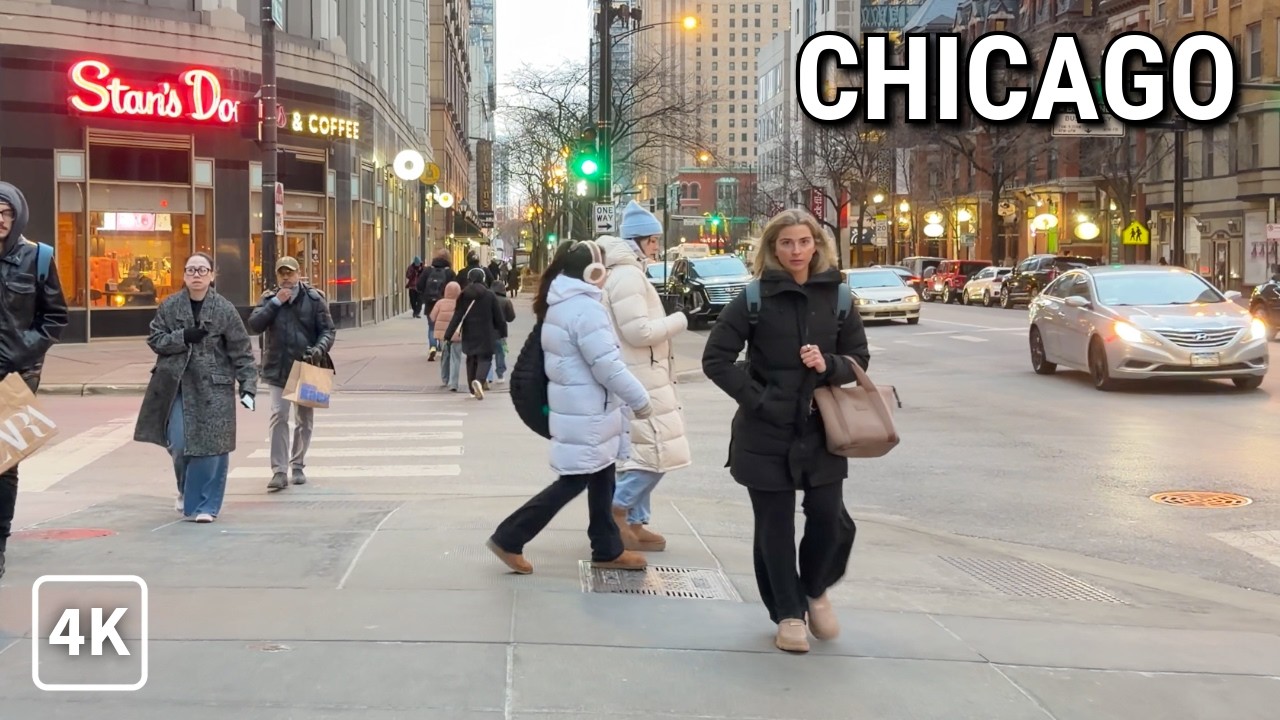 First Day Of March 2026 In Chicago 4K Virtual Walking Tour On Sunday | 4K 60fps City Sounds