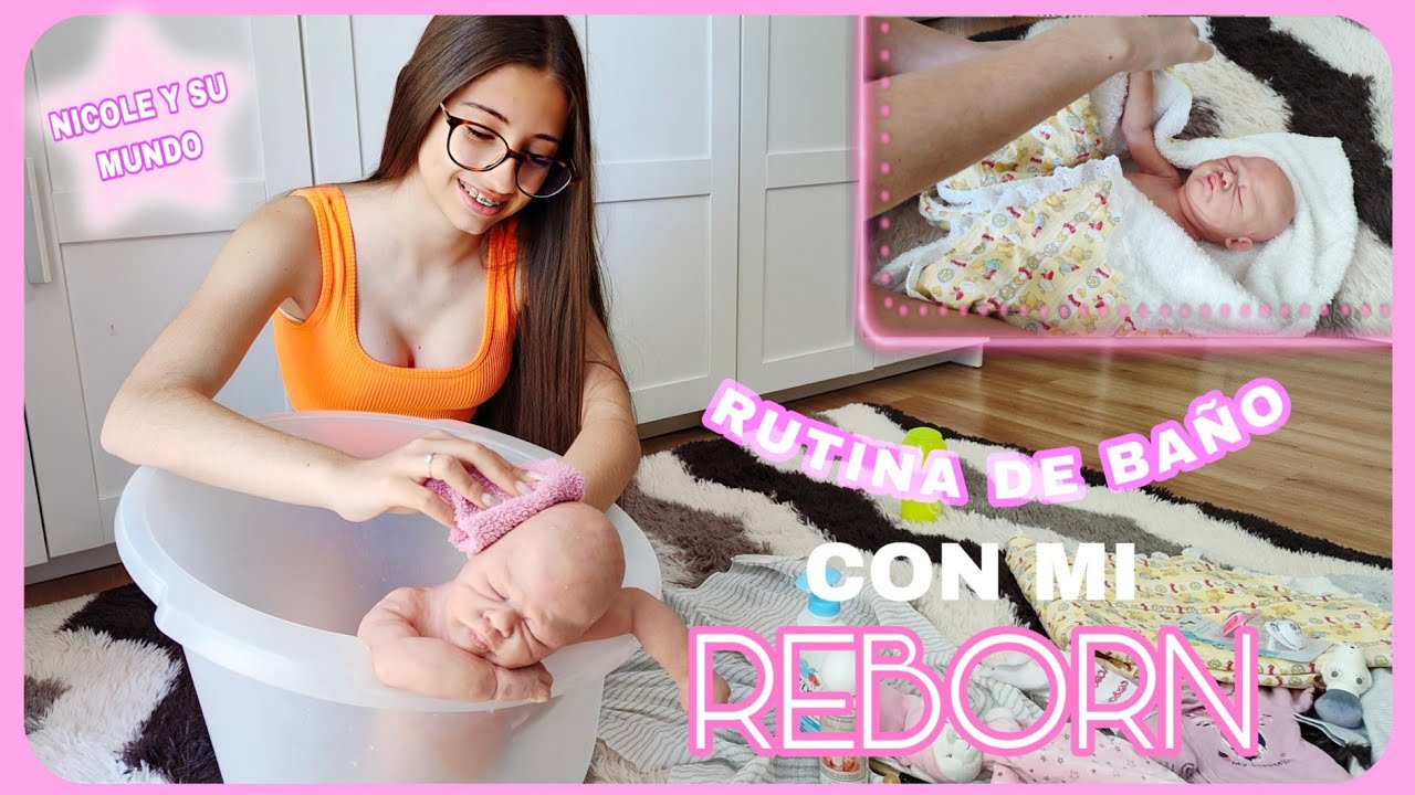 Rutina de baño con mi bebé reborn de silicona