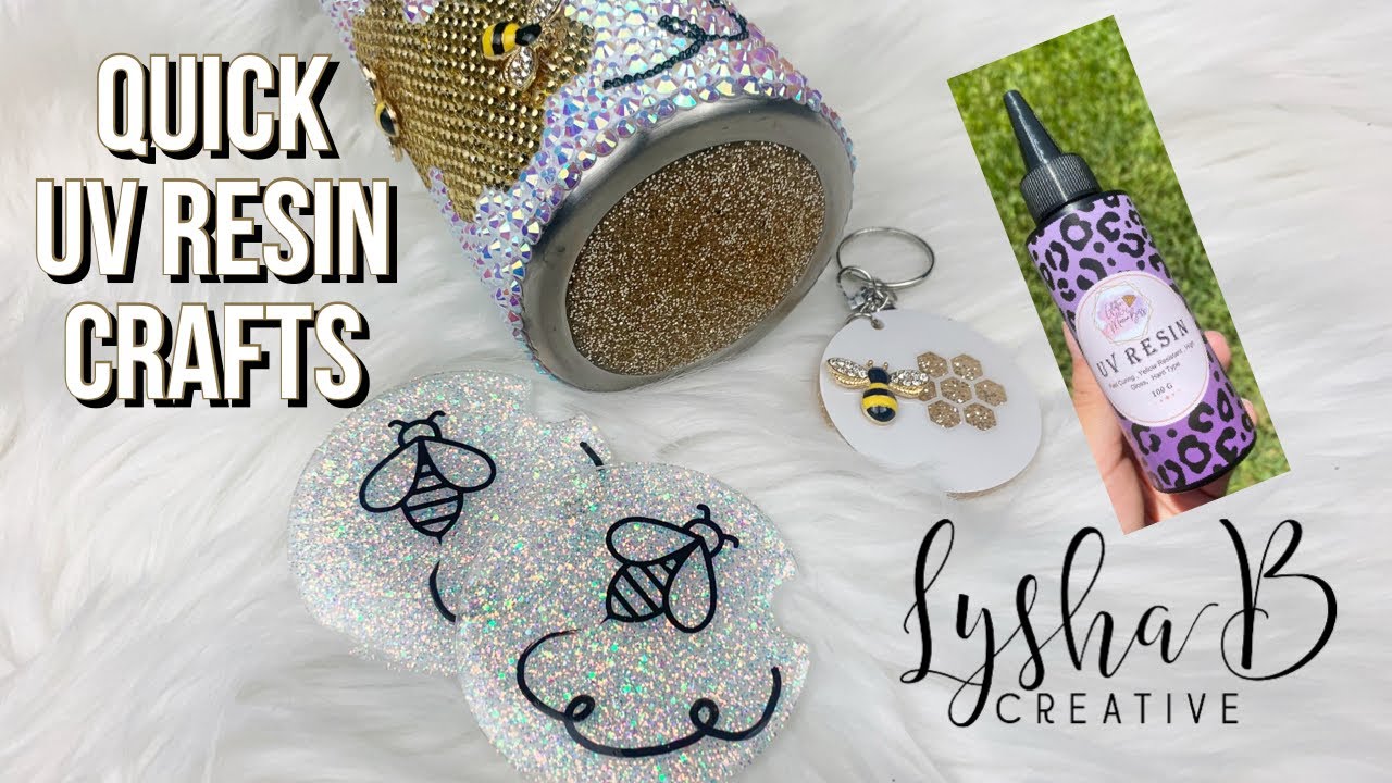 Finishing up Rhinestone tumbler, quick UV resin crafts using NEW UV resin from Mama Boss Glitter