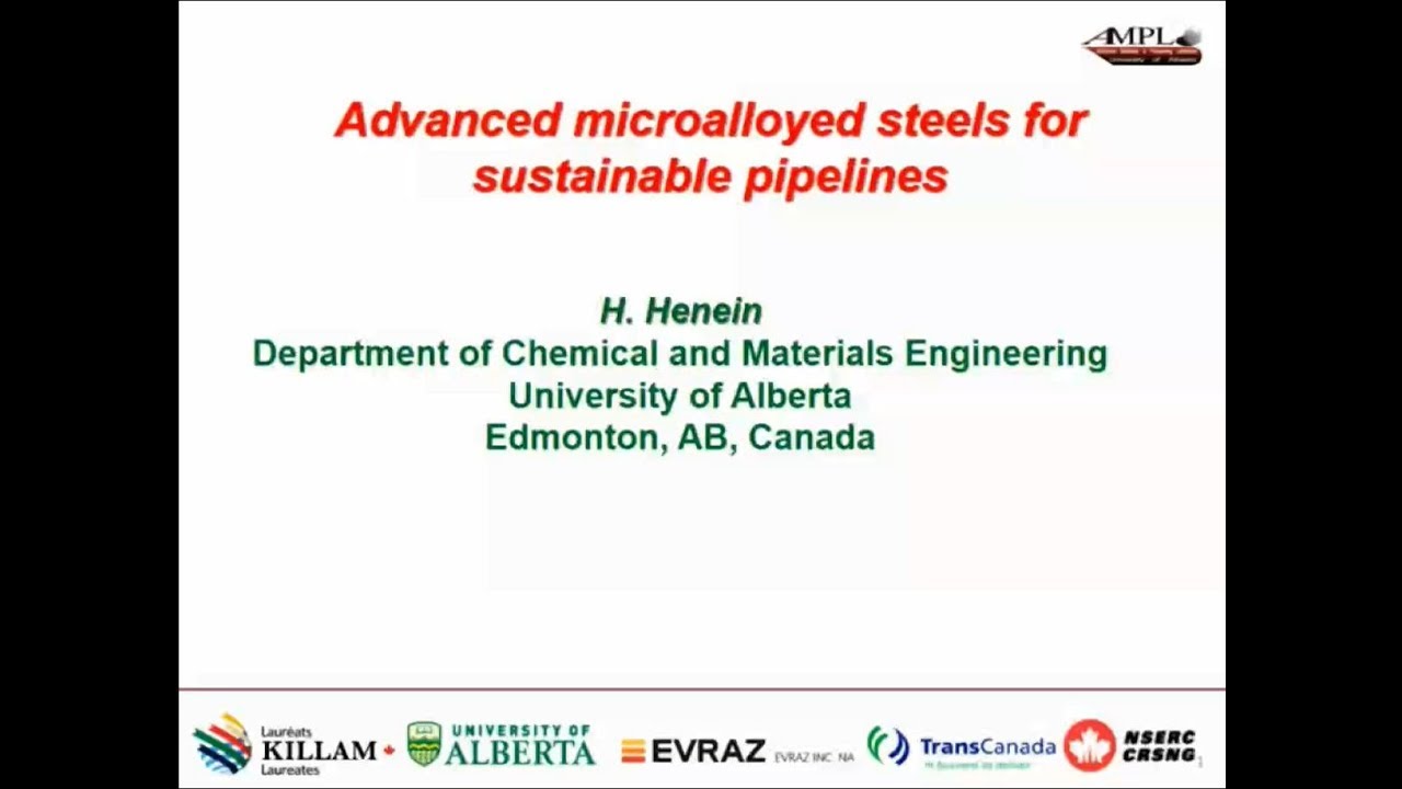 COM2017- MetSoc KEYNOTE: Advanced Microalloyed Steels for Sustainable Pipelines