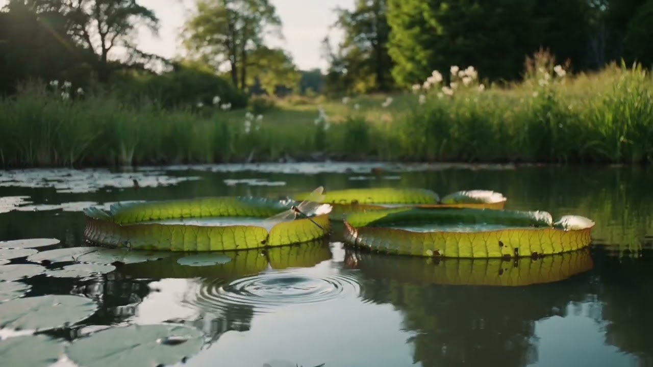 Garden Pond & Lily Pads | Calming Nature Background Video