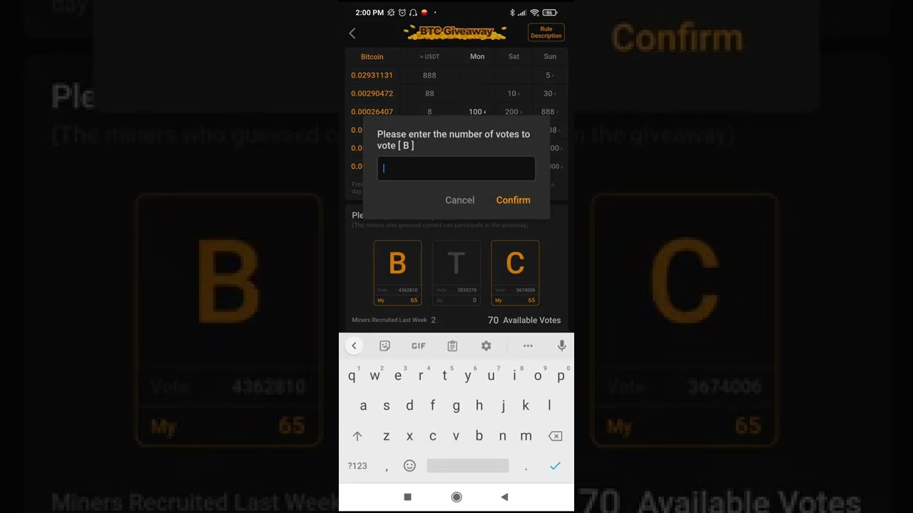 HOW to Votes in BTCs GIVEAWAY