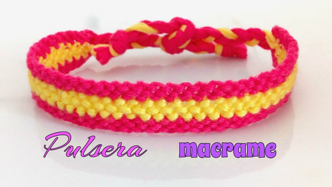 Cómo hacer una PULSERA de HILO con NUDOS BÁSICOS MACRAME.