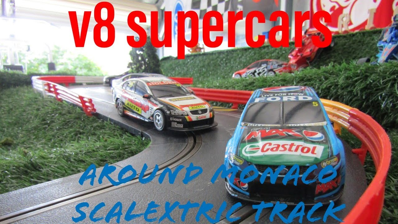 V8 Supercars Around Monaco Scalextric Track With (realistic Sound)