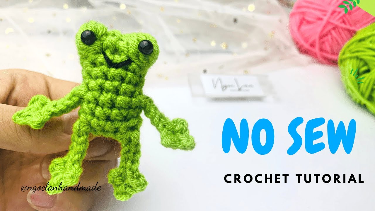 [English Sub] Crochet NO SEW tiny frog | Hướng dẫn móc ếch nhỏ không cần ráp | Tiny frog crochet