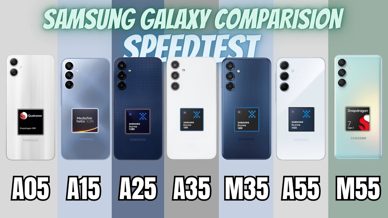 Samsung A05 vs A15 vs A25 vs A35 vs A55 vs M35 vs M55 | Speedtest & Camera Comparison