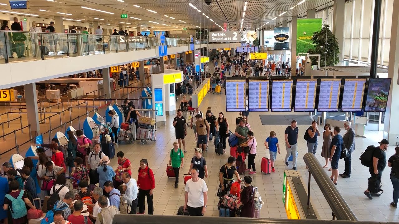 Amsterdam Airport Schiphol Public Area Tour | May 2018 HD