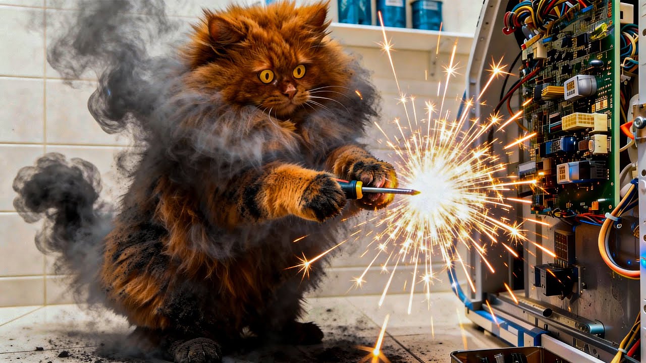 Electric Animals 🙀 Cat Tries to Fix Electrical Panel⚡Funny Cats Compilation
