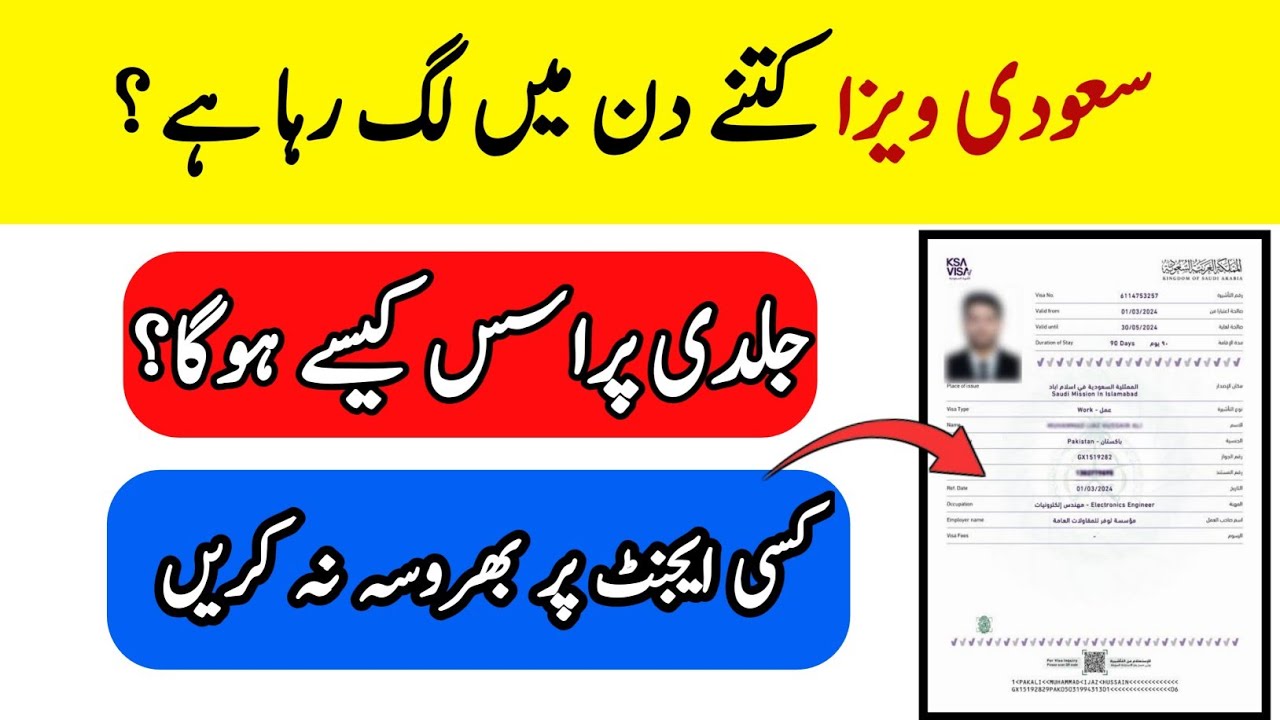 Saudi Arab ka visa kitny din mein lagta hai