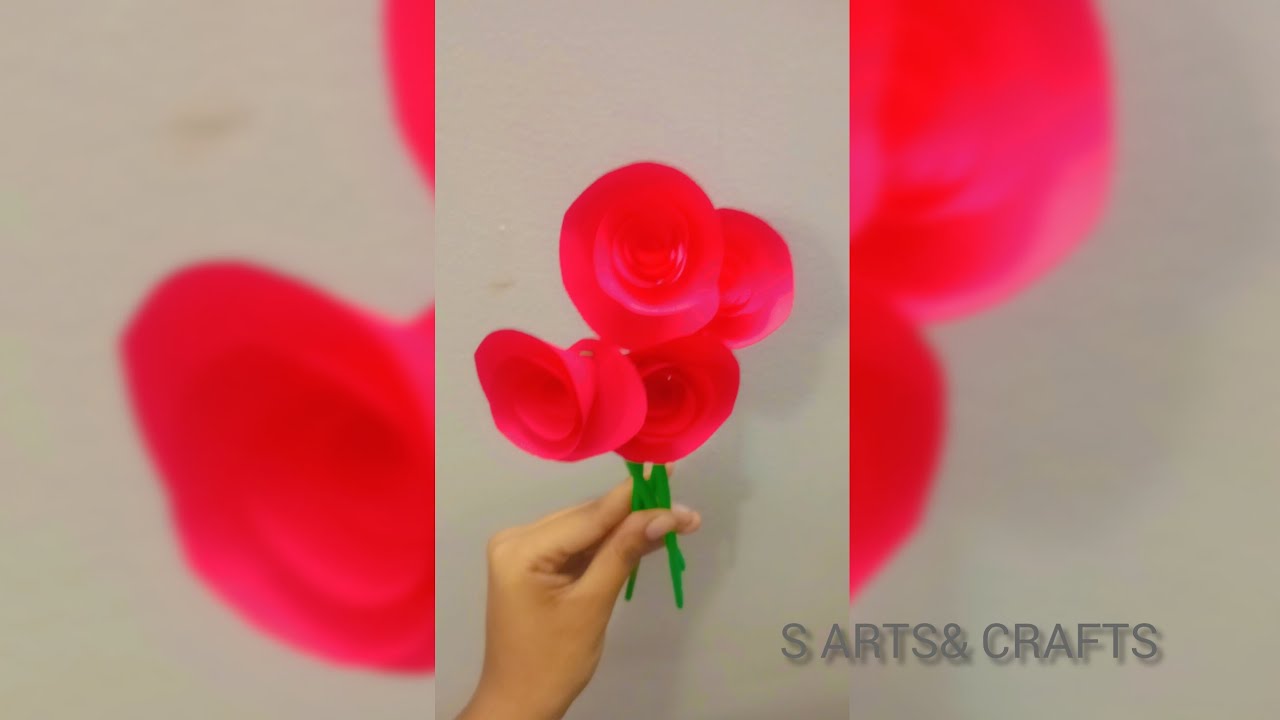 Easy way to make paper rose 🌹#craft #easy #craft# ideas 