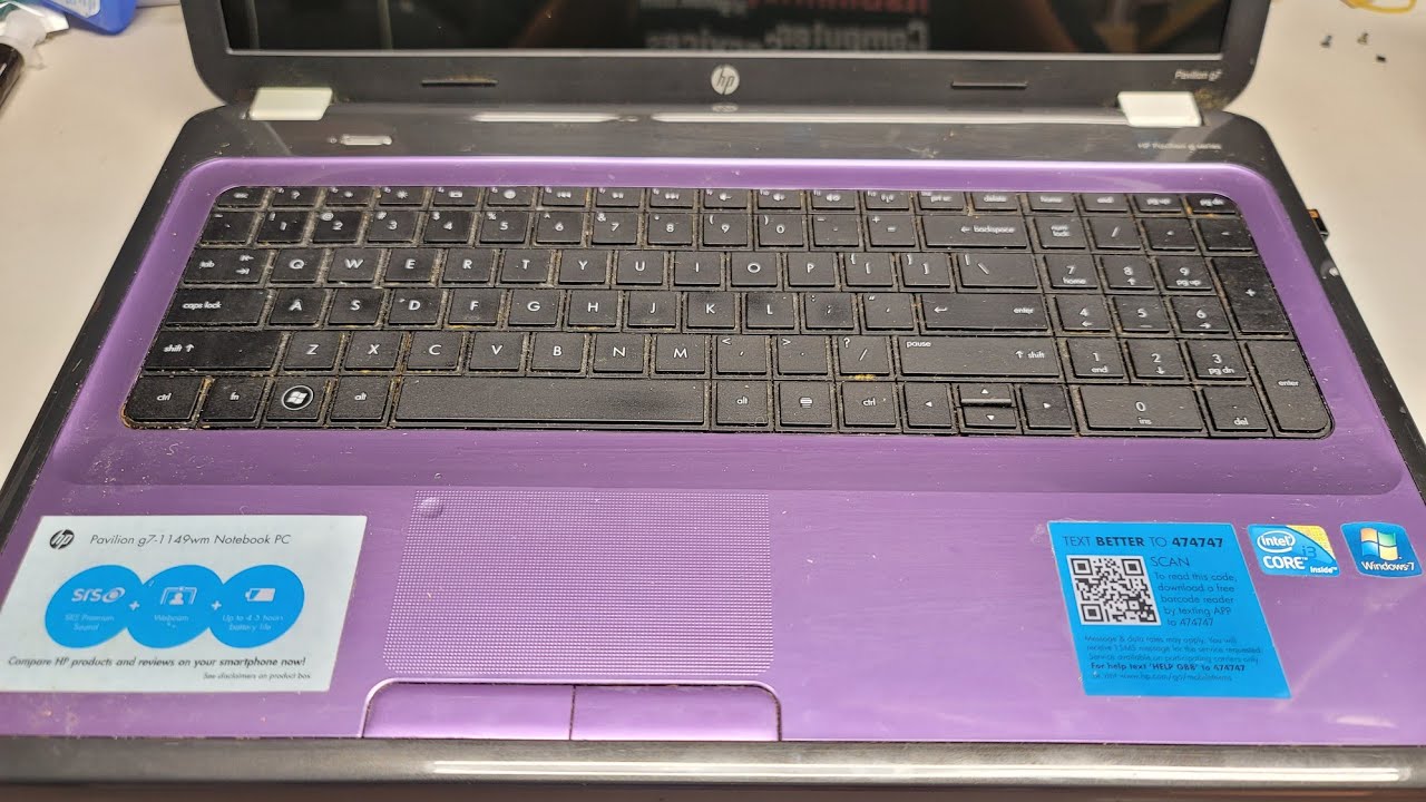 HP Pavilion g7 g series g7-1149wm Disassembly RAM SSD Hard Drive Upgrade LCD Screen Replacement Fix