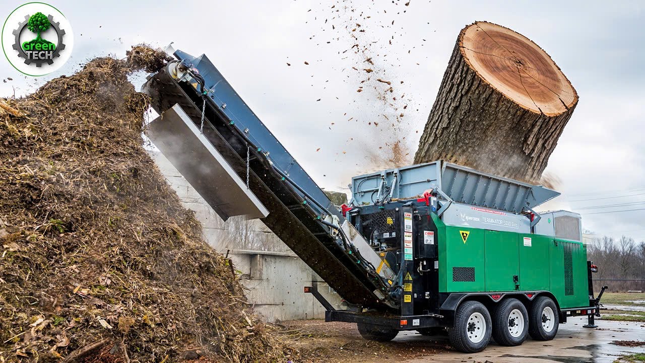 Dangerous Fastest Monster Wood Chipper In Acition | Incredible Tree Shredder Working #18