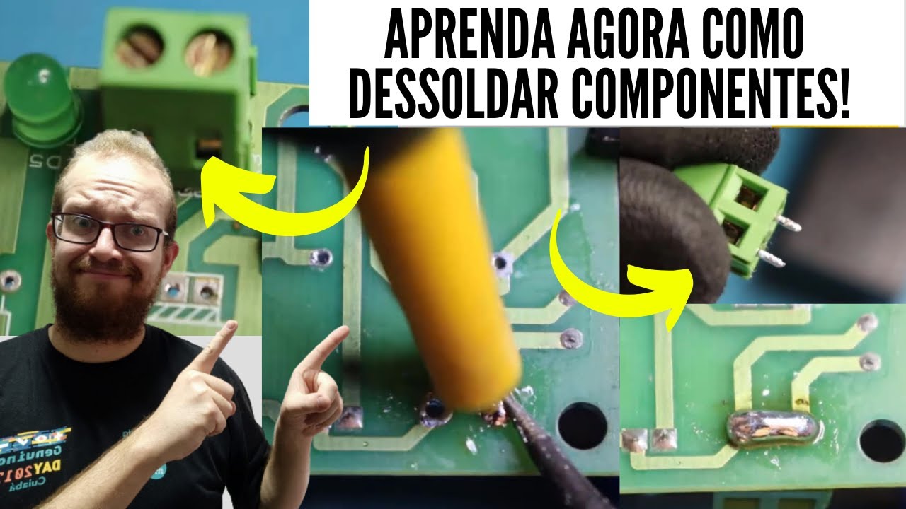 DESSOLDAR Componentes Eletrônicos - 7 PASSOS Para Remover um Conector de Placa Eletrônica Fácil