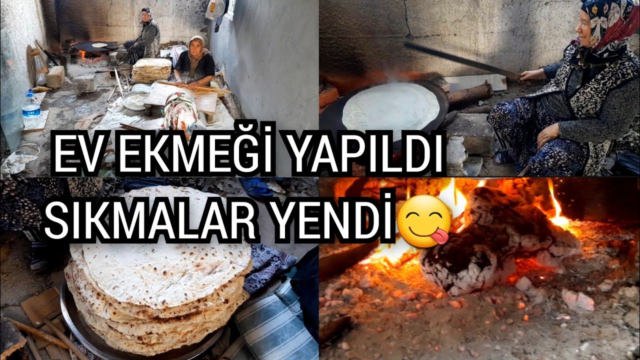 EV EKMEĞİ YAPILDI✅️ ANTEP PEYNİRLİ SIKMA YEDİM😋#köy #ekmek#köyhayatı