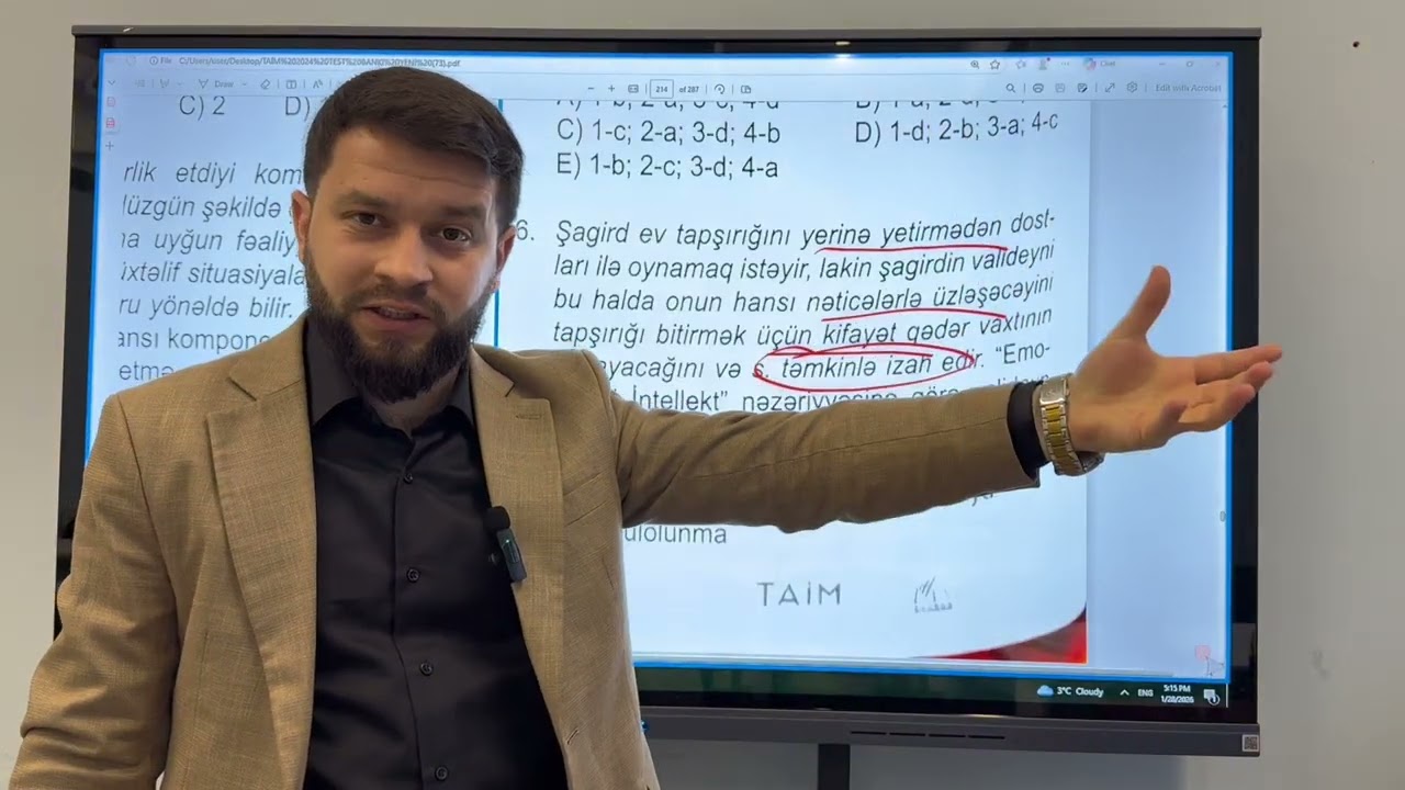 D. Qoulman “Emosional intellekt” | Test izahı | Elgün Əhmədov 0506977833 