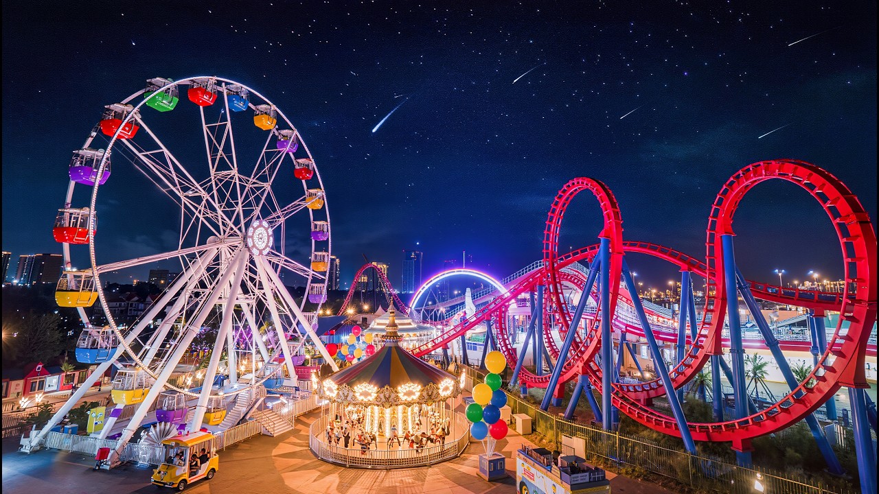 놀이공원의 밤  AI FPV Amusement Park Night