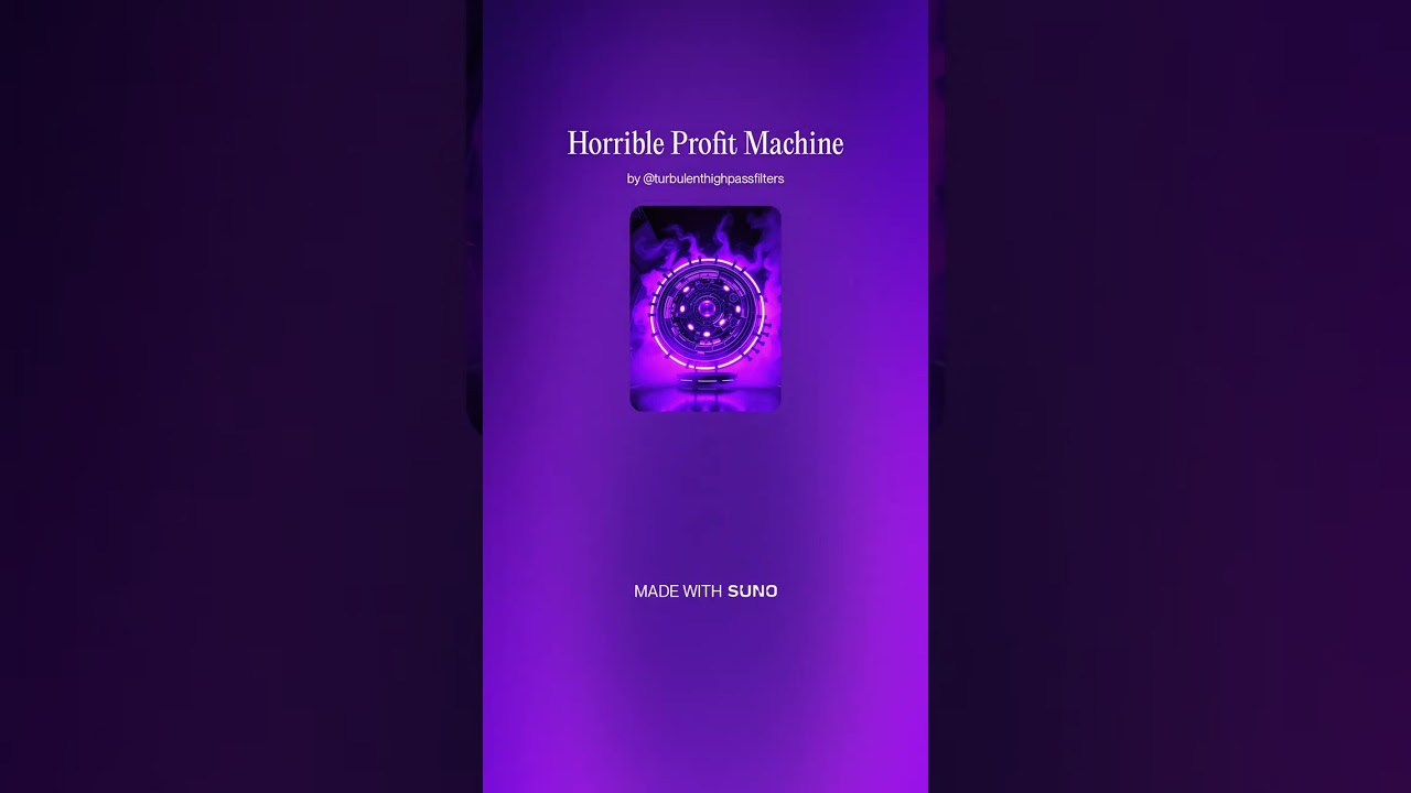 Horrible Profit Machine - Instrumental #AI​ #Song​ by #Suno​ #music​ #newmusic​
